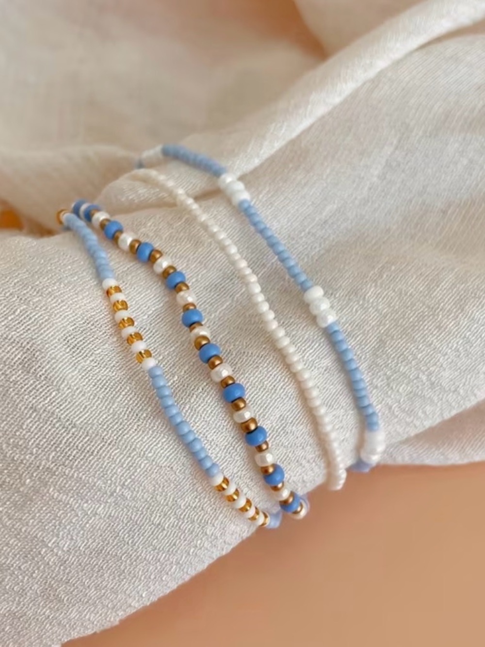 4PC Bohemian Style Bead Bracelet Set